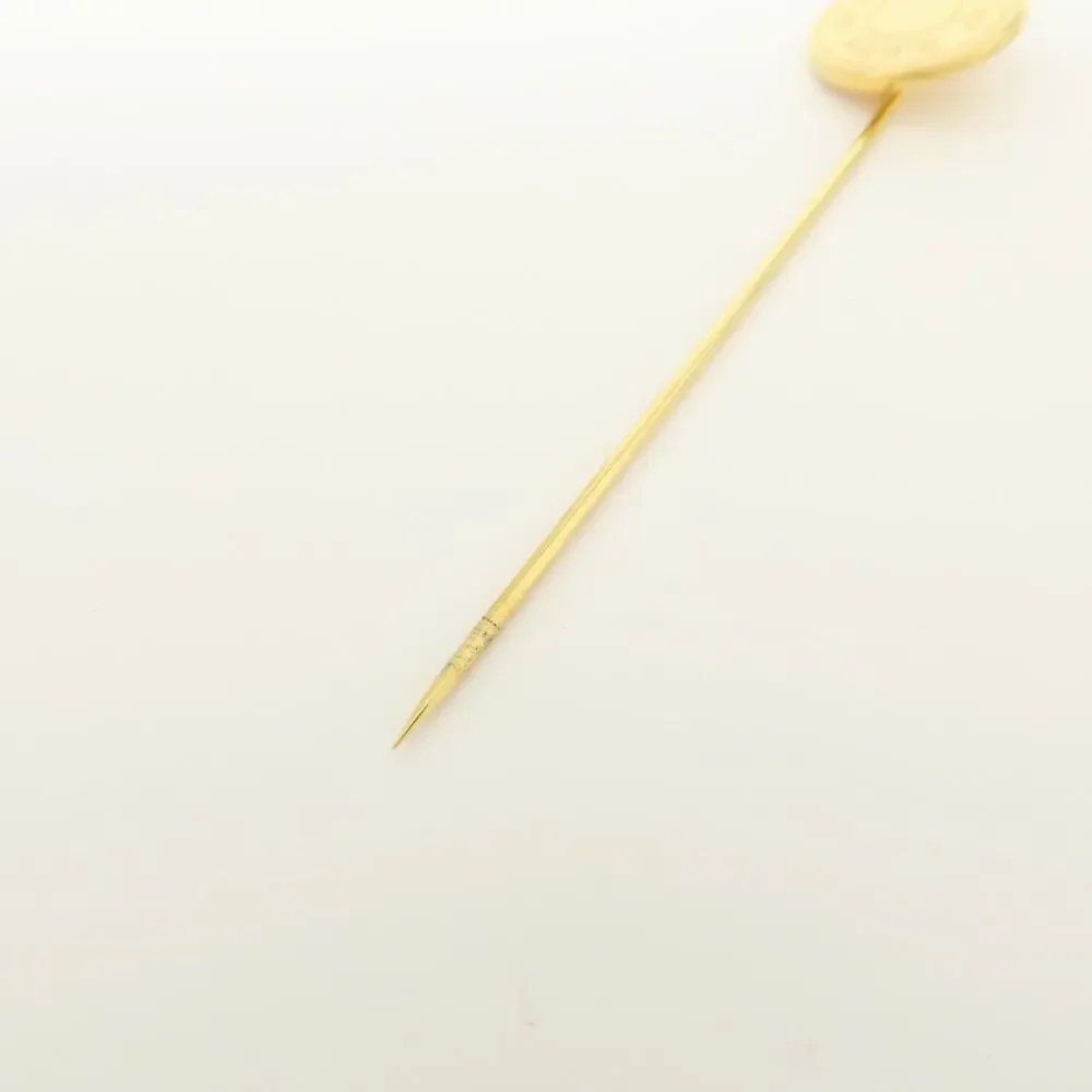 7072 - Hermes Set Of 2 Sellier Metal Pin Brooch Gold